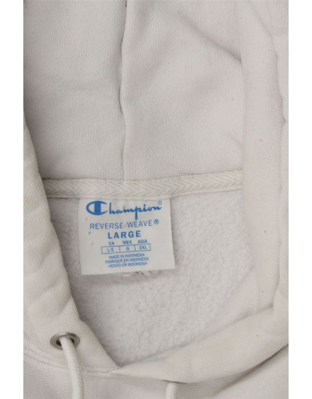 Champion Mens Hoodie Jumper Μεγάλο λευκό βαμβακερό