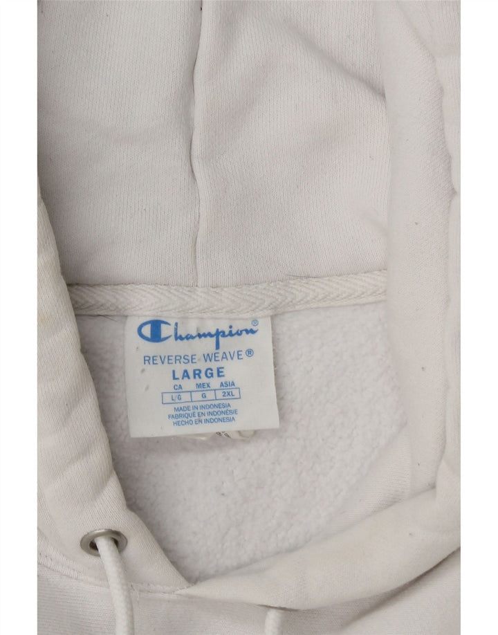 Champion Mens Hoodie Jumper Μεγάλο λευκό βαμβακερό