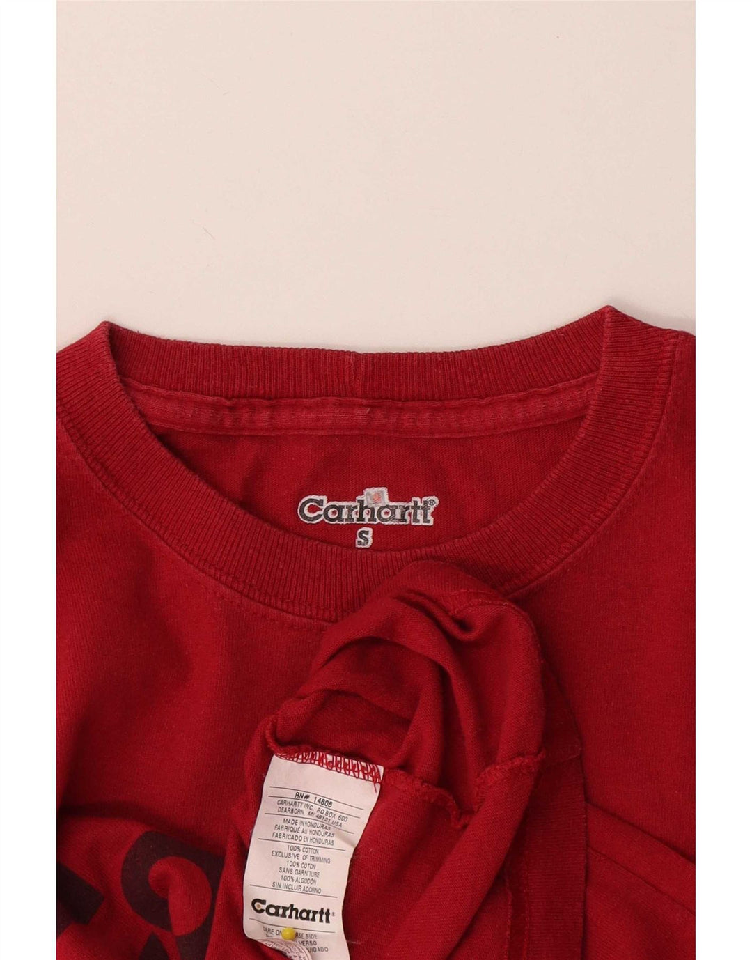 Ανδρικό γραφικό μπλουζάκι Carhartt Top Μικρό κόκκινο βαμβακερό