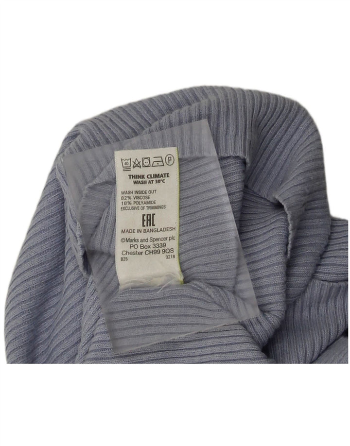 Marks & Spencer Γυναικείο τοπ μακρυμάνικο UK 10 Small Blue Viscose