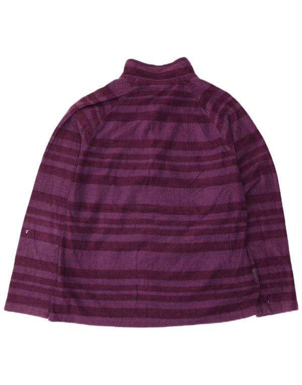 Mountain Warehouse Womens Zip Neck Fleece Jumper UK 20 2XL Purple ριγέ