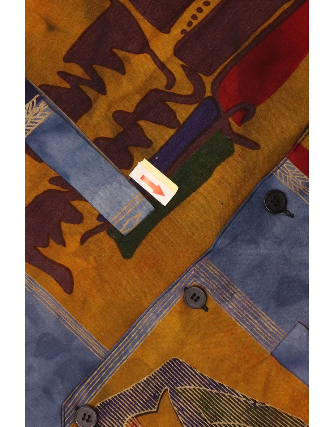 Vintage ανδρικό γιλέκο αφηρημένο μοτίβο μεγάλο μπλε