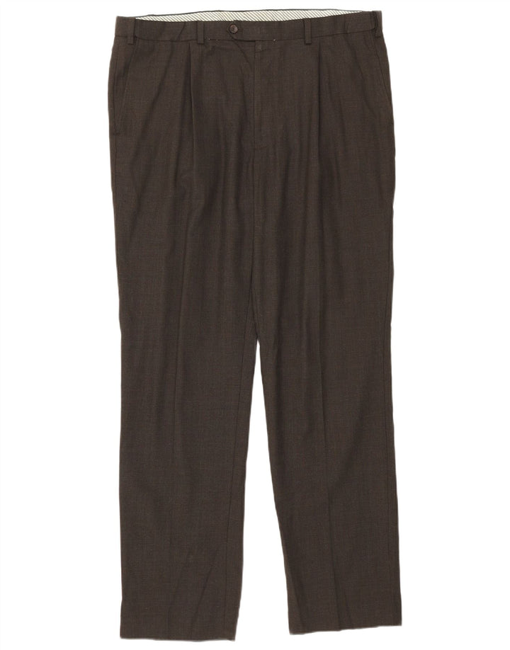 Ανδρικό ίσιο παντελόνι Marks & Spencer W38 L33 Καφέ μαλλί