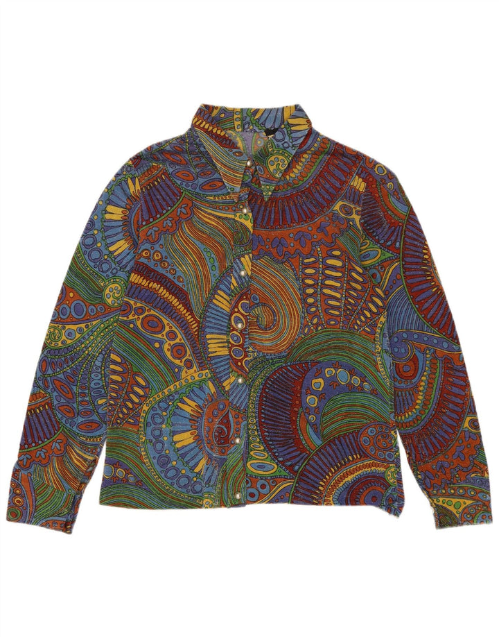 VINTAGE Γυναικείο Πουκάμισο Μπλούζα IT 50 XL Πολύχρωμο Γεωμετρικό