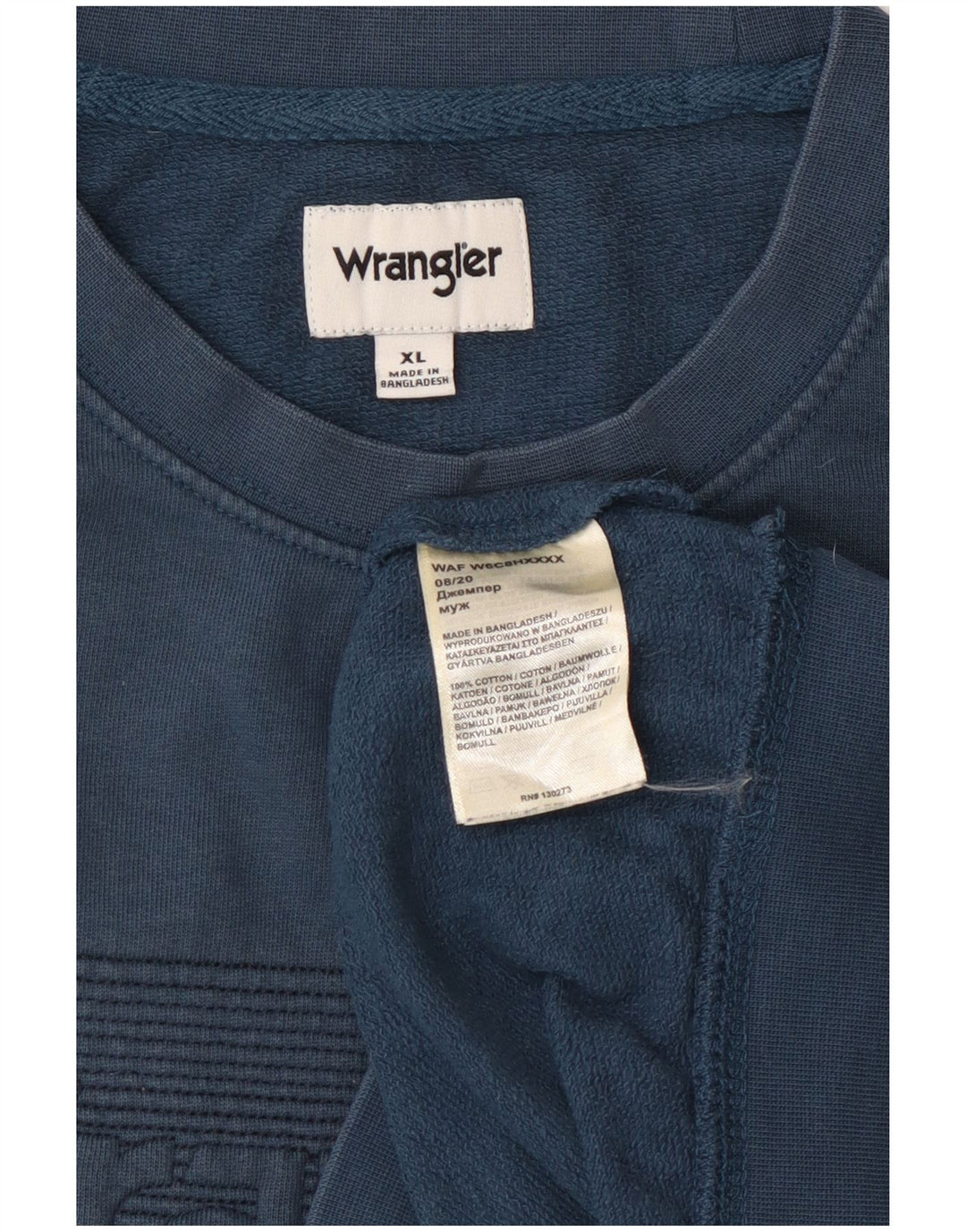 Ανδρικό γραφικό φούτερ WRANGLER Jumper XL Μπλε βαμβακερό