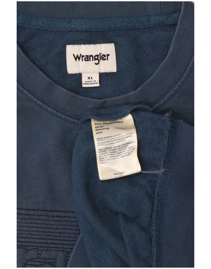 Ανδρικό γραφικό φούτερ WRANGLER Jumper XL Μπλε βαμβακερό