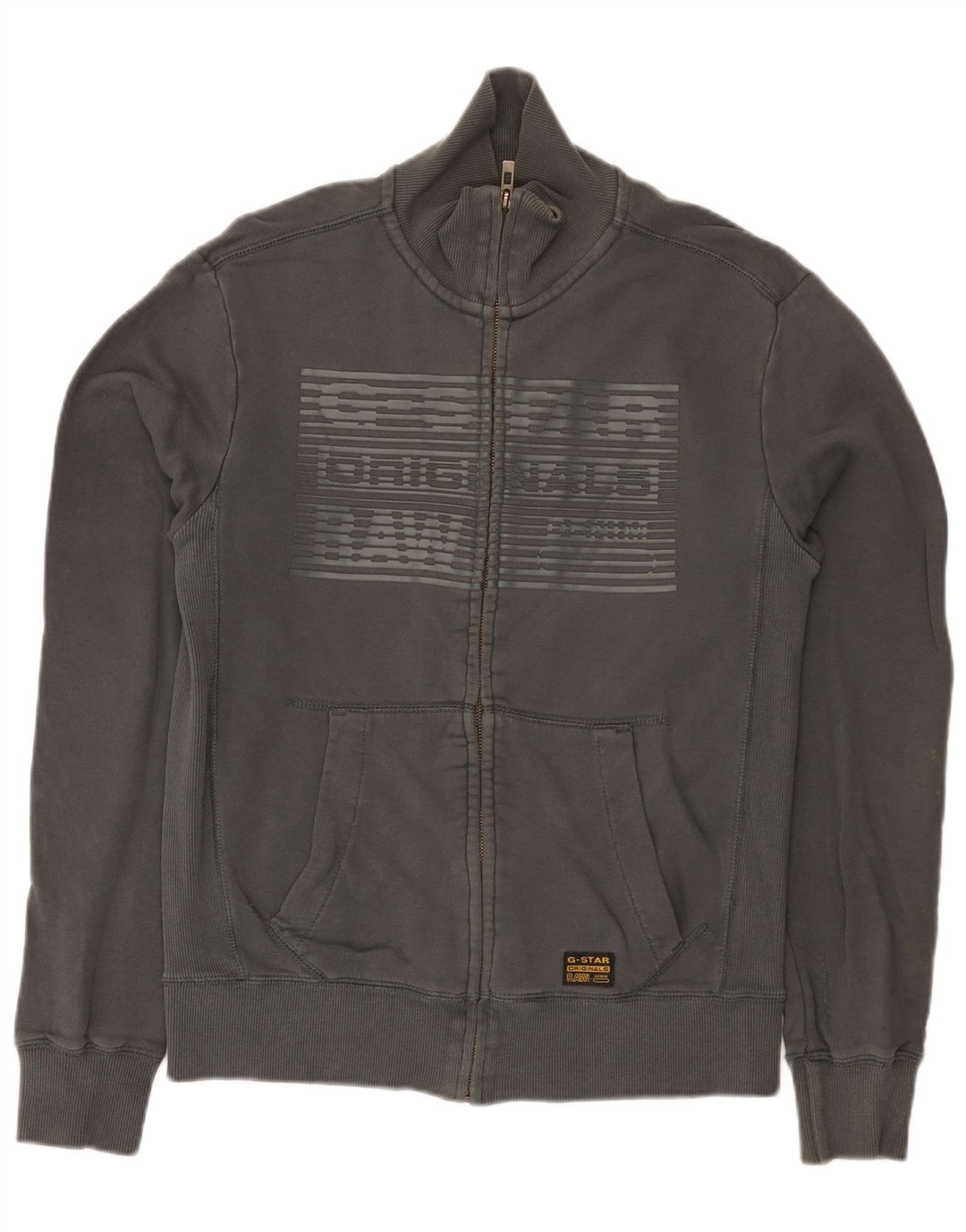 G-Star Ανδρική φόρμα φόρμας με γραφικές φόρμες Top Jacket μεσαίο γκρι βαμβακερό