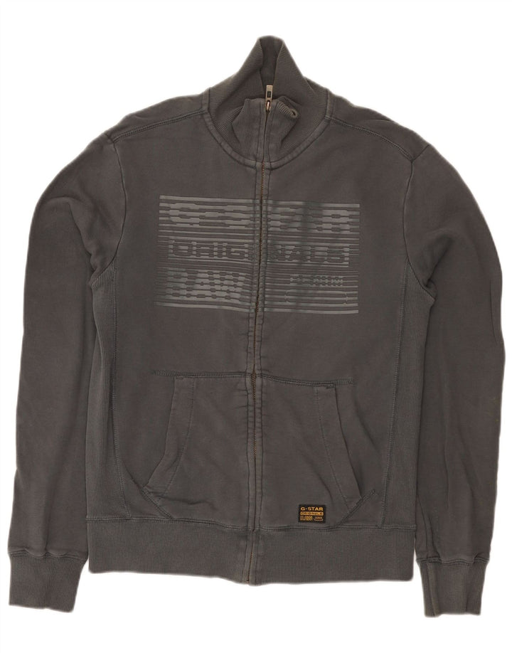G-Star Ανδρική φόρμα φόρμας με γραφικές φόρμες Top Jacket μεσαίο γκρι βαμβακερό
