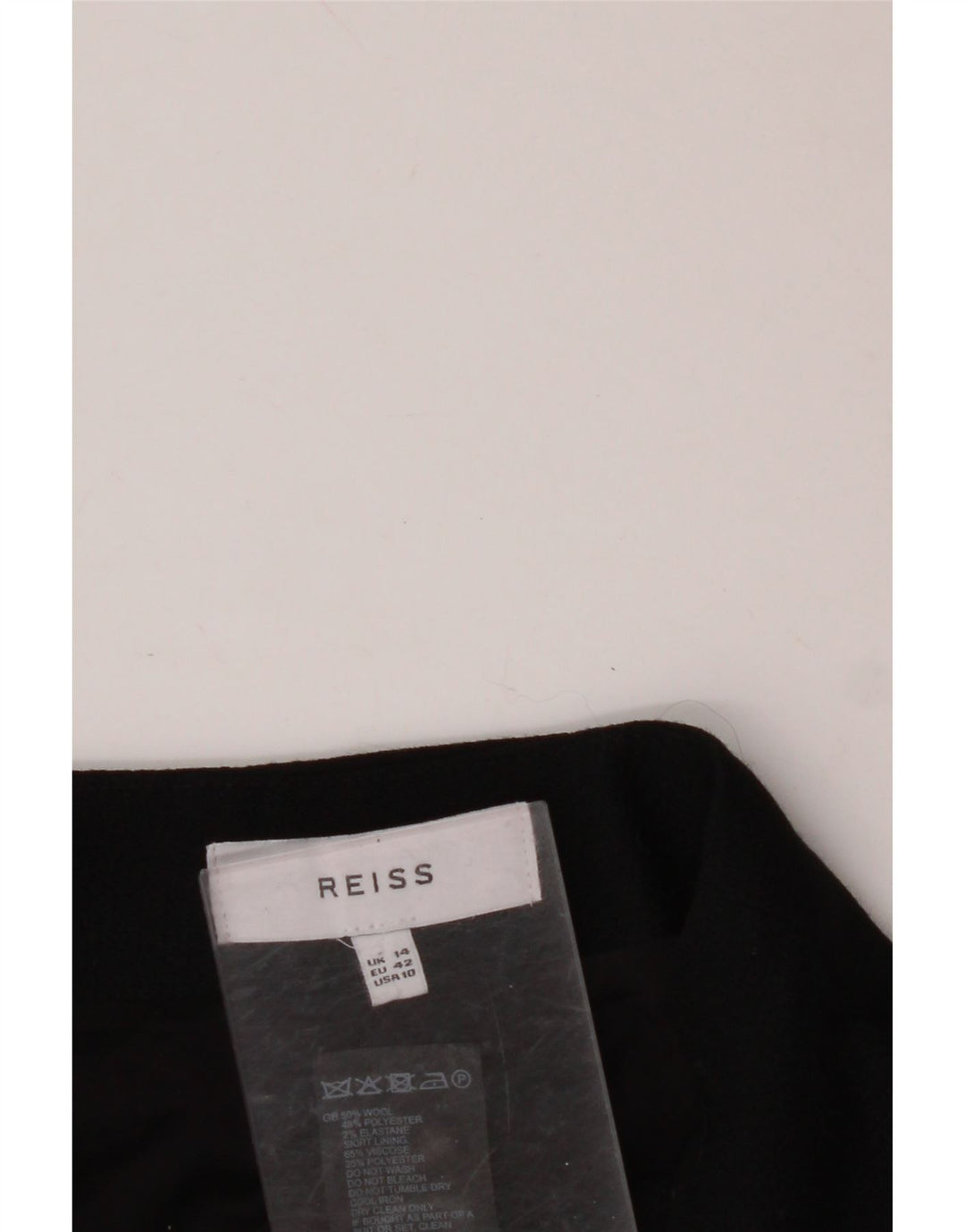 REISS Womens Straight Skirt UK 14 Large W32  Black Wool