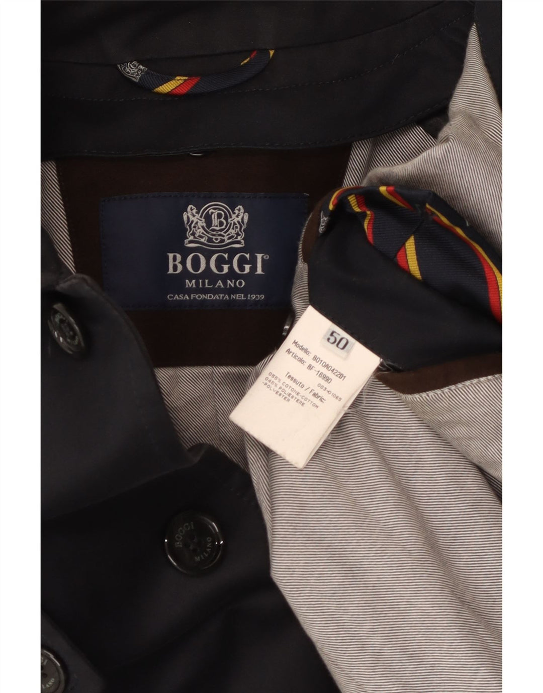Boggi Ανδρική καμπαρντίνα IT 50 Large Navy Blue Cotton
