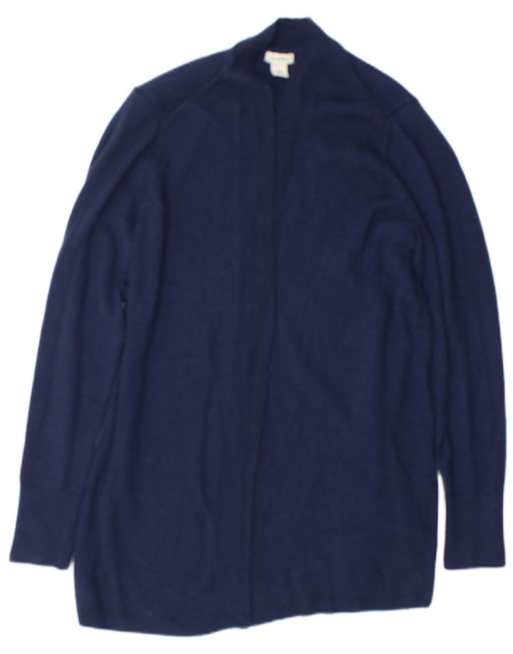 Γυναικείο ανοιχτό πουλόβερ ζακέτα L.L.Bean UK 14 Medium Navy Blue Wool