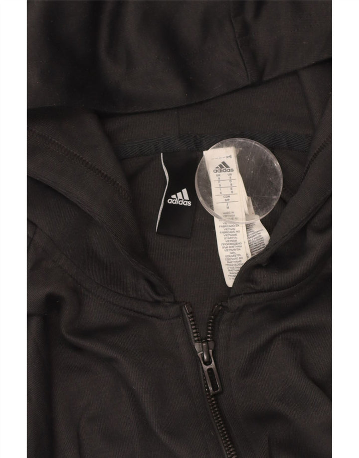 ADIDAS Mens Zip Hoodie Sweater Small Black Colourblock Polyester