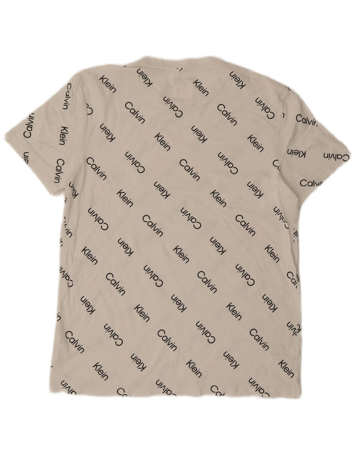 Ανδρικό γραφικό T-Shirt Calvin Klein Τοπ μεσαίο λευκό βαμβακερό