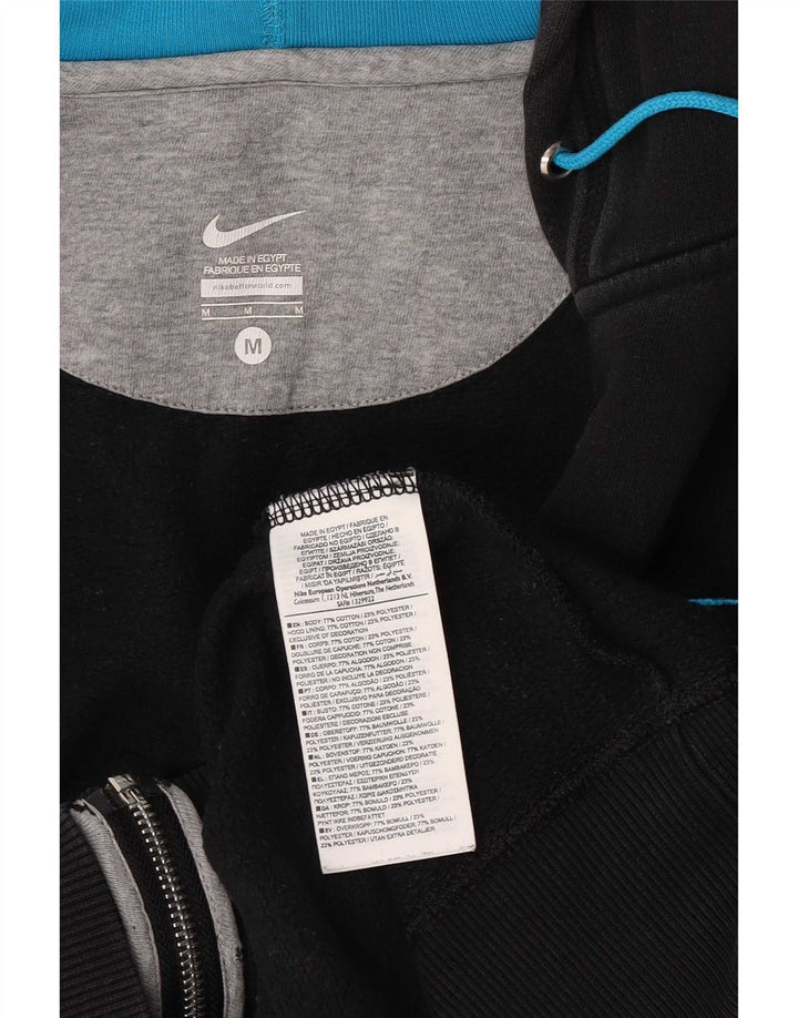 Ανδρικό πουλόβερ Nike με φερμουάρ, μεσαίο μαύρο βαμβακερό