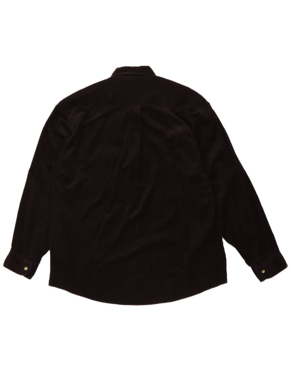 Ανδρικό κοτλέ πουκάμισο VINTAGE 2XL Μαύρο βαμβακερό