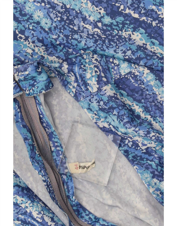 Vintage Γυναικείο Αμάνικο Φόρεμα A-Line IT 44 Medium Blue Floral Polyester
