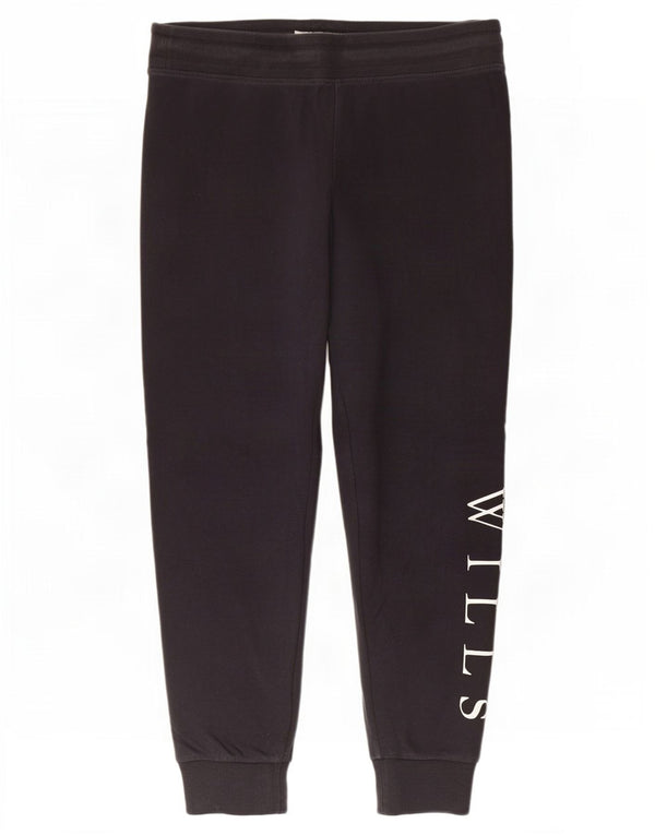 Jack Wills Γυναικεία αθλητική φόρμα γραφικών παντελόνι Joggers UK 14 Large Black