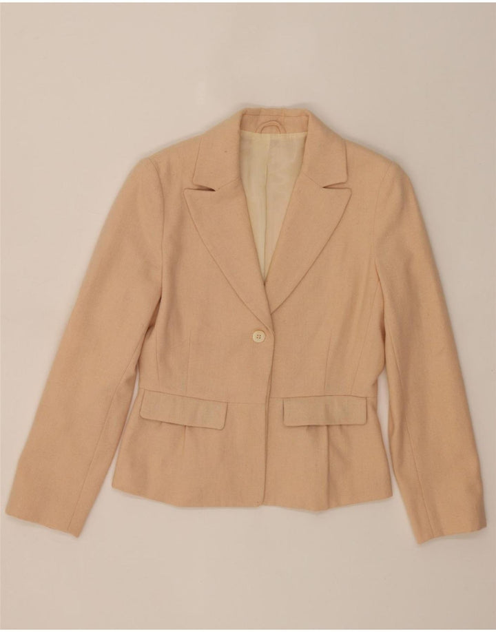 NOA NOA Womens 1 Button Blazer Jacket UK 38 Medium Beige Wool Vintage NOA NOA and Second-Hand NOA NOA from Messina Hembry 