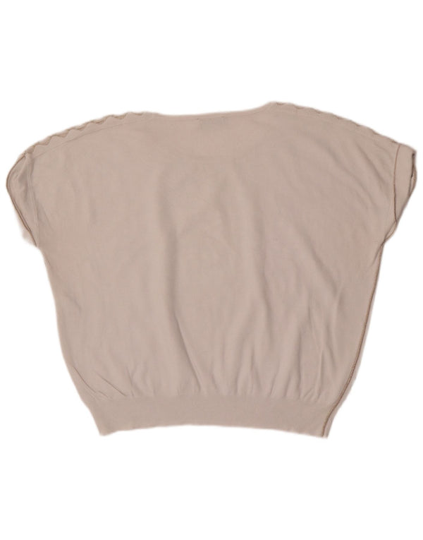 MINT VELVET Womens Short Sleeve Boat Neck Jumper Sweater UK 16 Large White