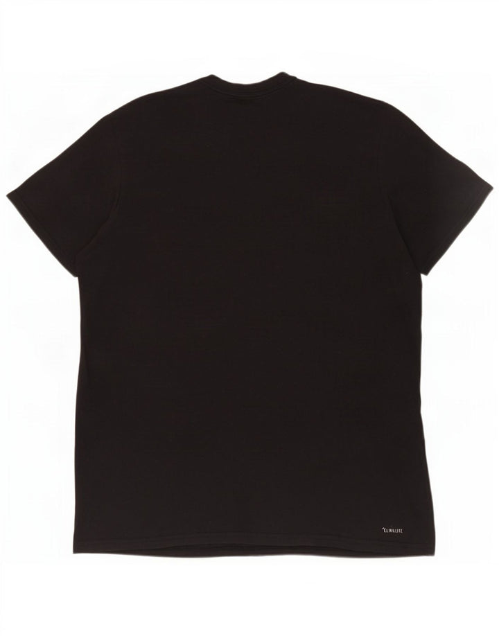 Ανδρικό γραφικό T-Shirt Adidas Climalite Top XL μαύρο πολυεστέρα