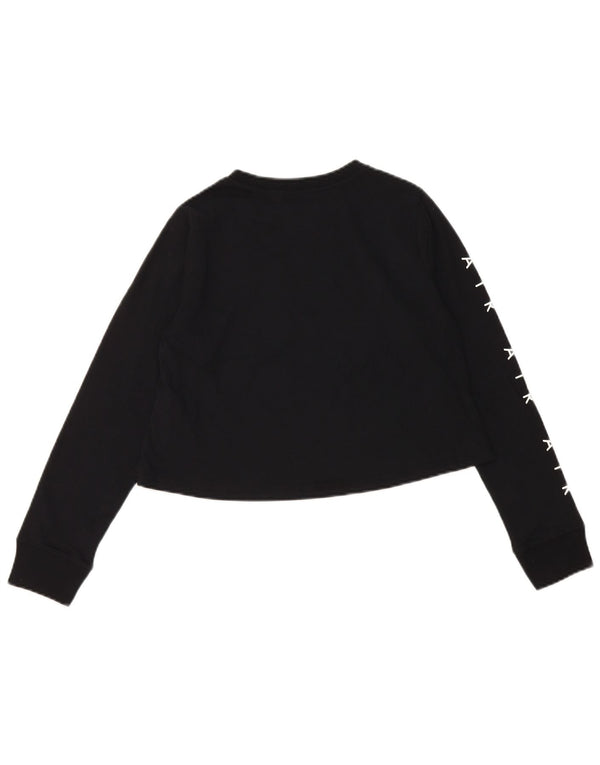 NIKE Girls Crop Graphic Top Μακρυμάνικο 10-11 ετών Μεσαίο μαύρο βαμβακερό