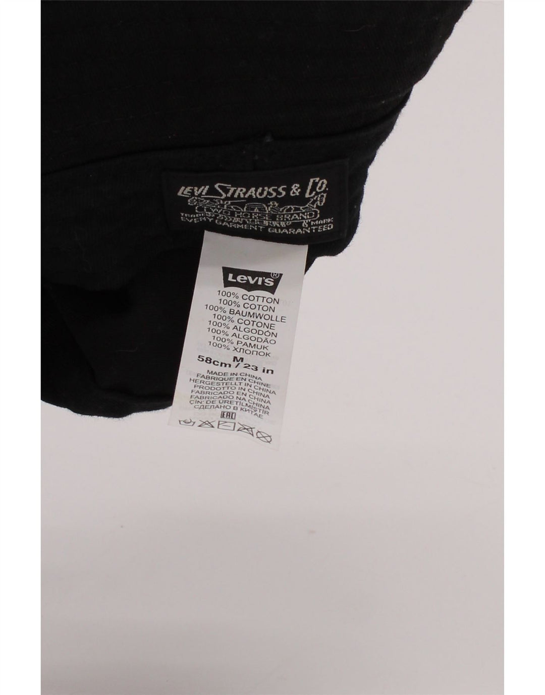 Ανδρικό γραφικό καπέλο κουβά Levi Strauss & Co Βαμβακερό μεσαίο μαύρο ριγέ