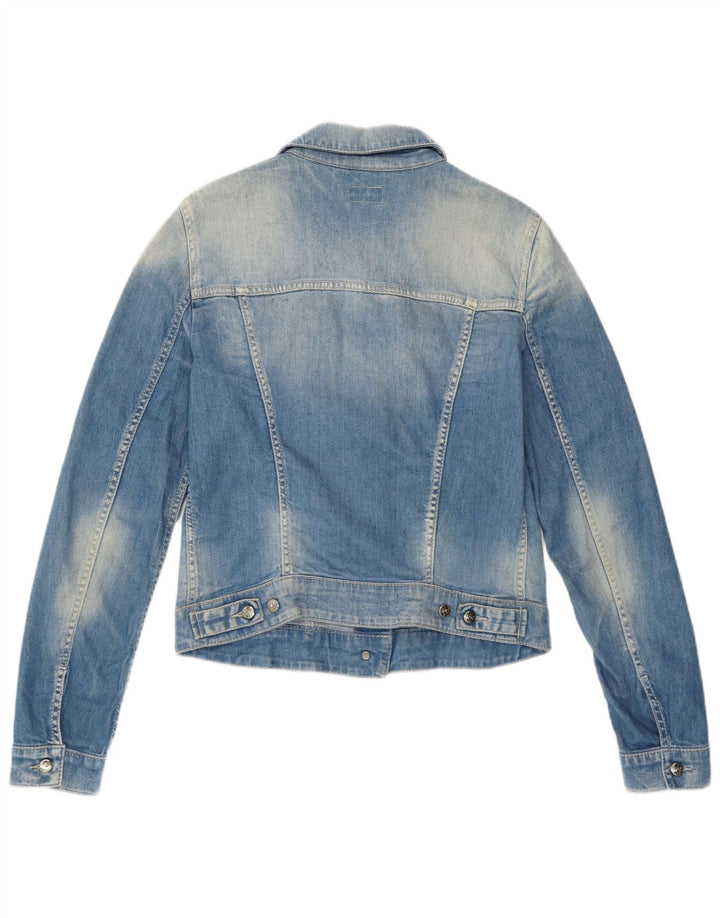 GAS Γυναικείο Τζιν Μπουφάν UK 10 Small Blue Cotton