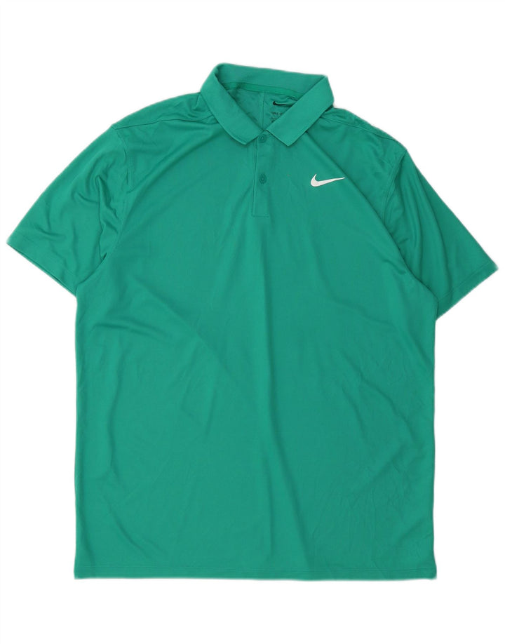 Ανδρικό πουκάμισο πόλο Dri Fit NIKE με μεγάλο πράσινο πολυεστέρα