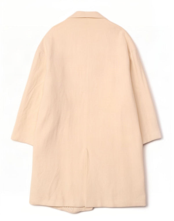 Zara Γυναικείο παλτό με διπλό στήθος UK 18 XL από λευκό βαμβακερό ψαροκόκκαλο