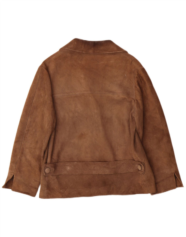 Vintage Γυναικείο Suede Jacket UK 12 Medium Brown