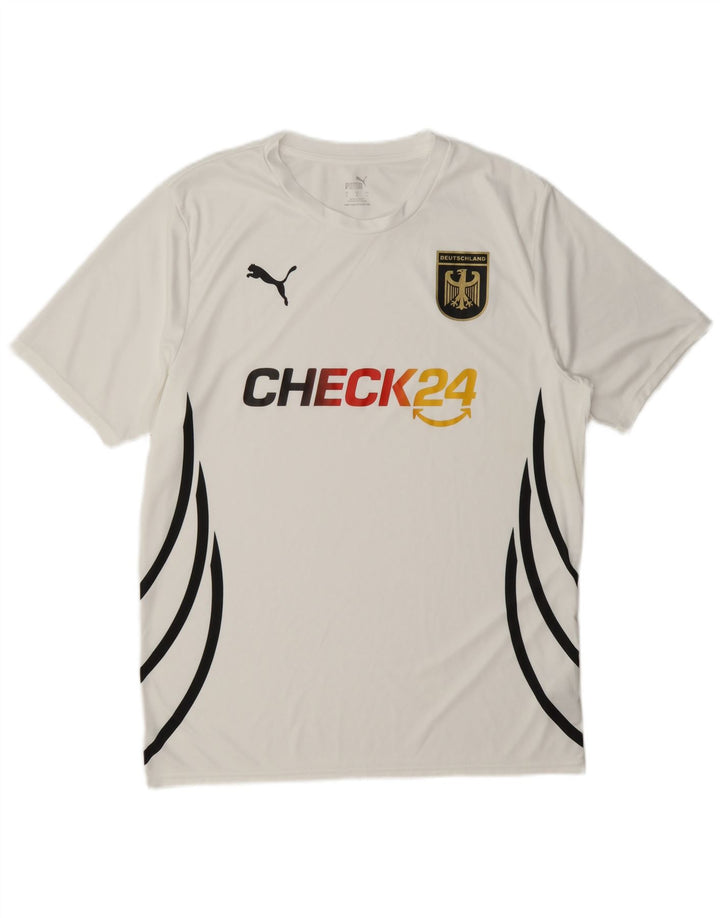 Γραφικό T-Shirt Puma Mens Deutshland Top Large White Polyester