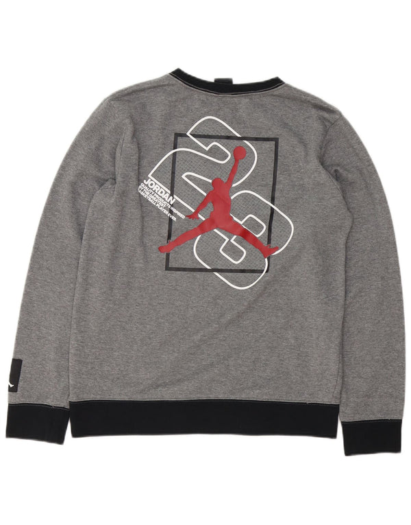 Jordan Boys Graphic φούτερ Jumper 13-14 Years XL Grey Colourblock