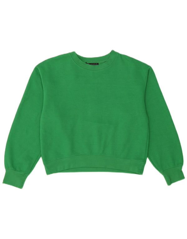 Zara Γυναικεία Φούτερ Jumper UK 14 Μεσαίο Πράσινο Πολυεστέρας