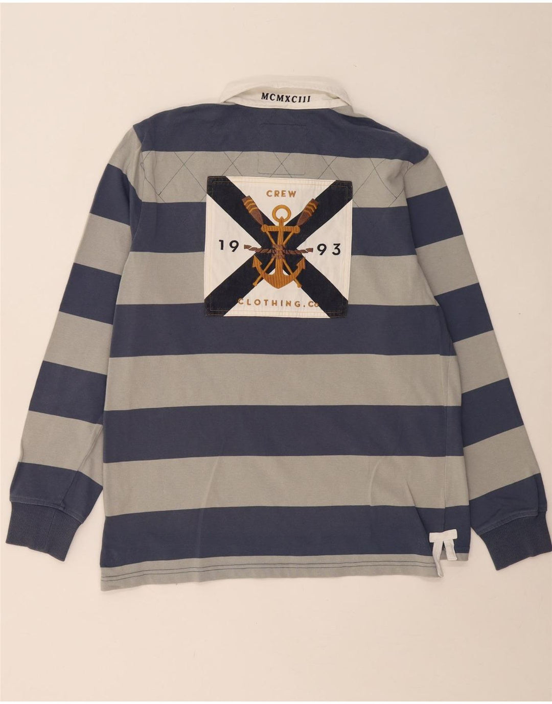 ΕΝΔΥΜΑΤΑ ΠΛΗΡΩΜΑΤΟΣ Ανδρικό μακρυμάνικο μπλουζάκι ράγκμπι πόλο μεγάλο γκρι ριγέ