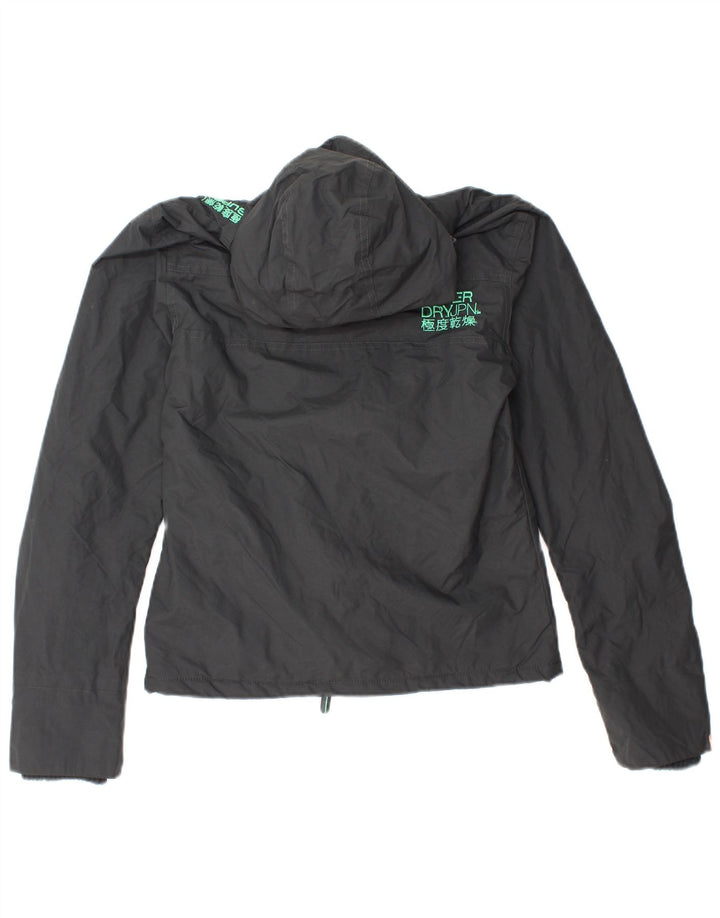 Superdry γυναικείο τζάκετ με κουκούλα αντιανεμικό UK 10 Small Grey Nylon