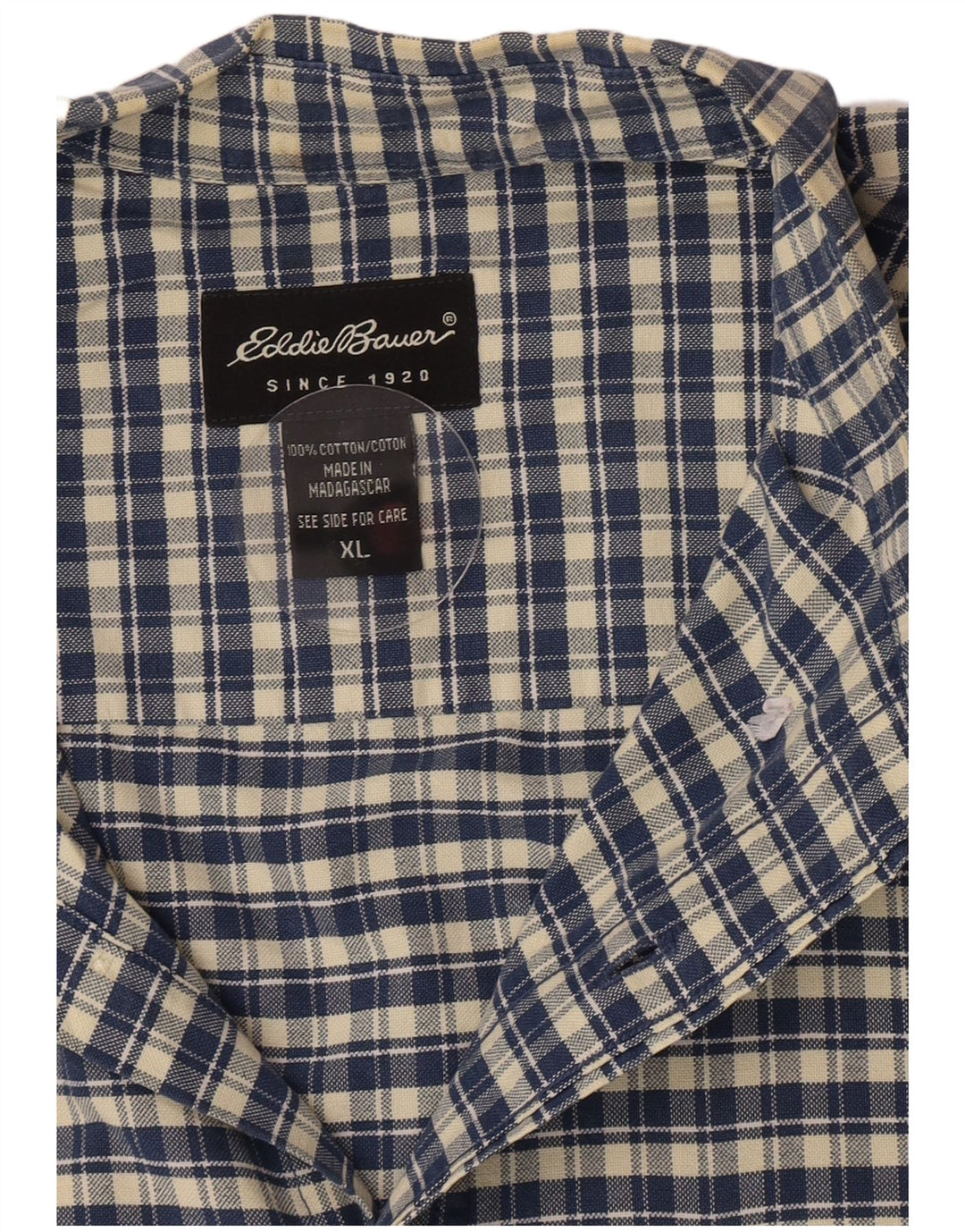 Ανδρικό κοντομάνικο πουκάμισο Eddie Bauer XL Μπλε βαμβακερό