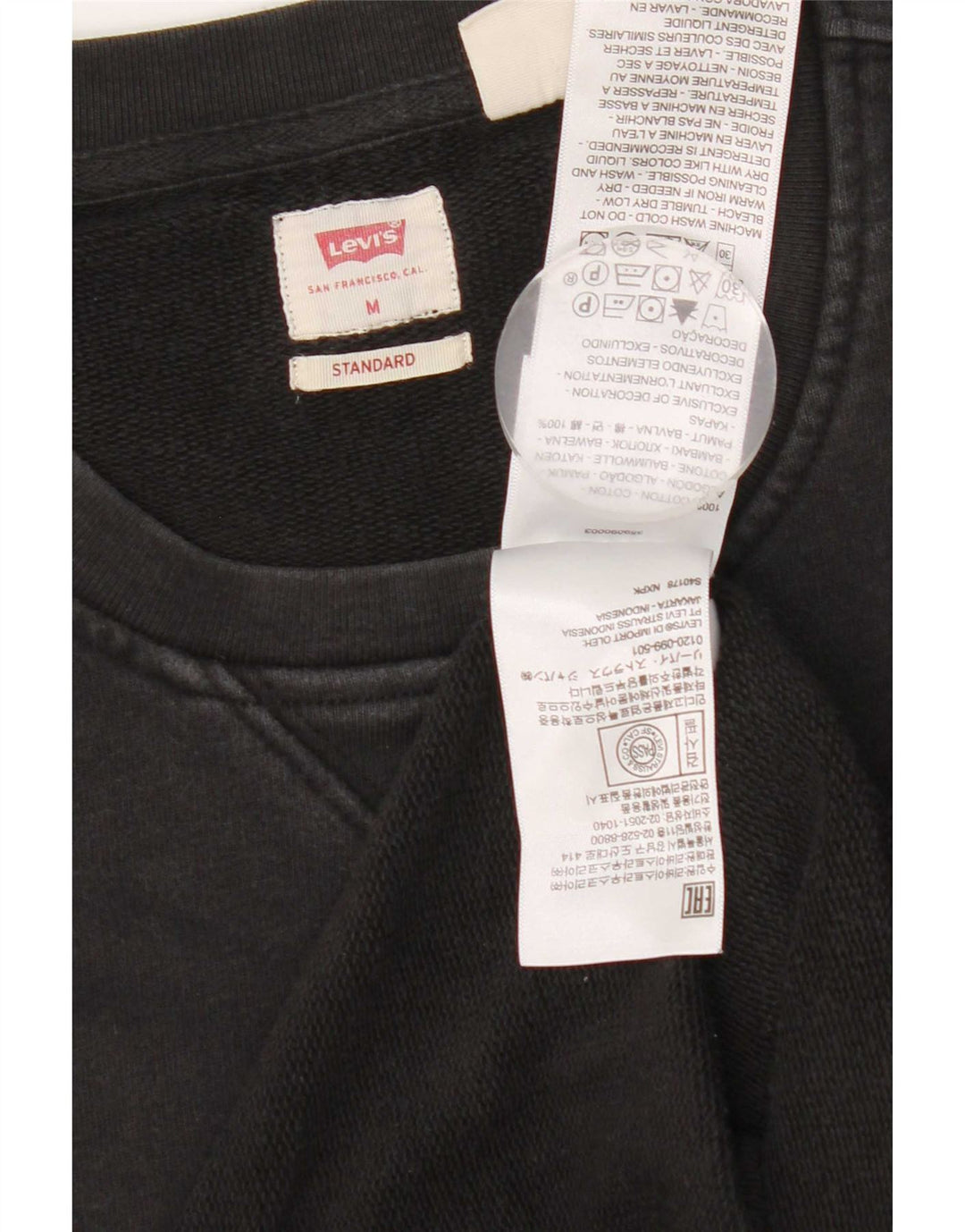 Ανδρικό φούτερ Levi's Standard Fit Jumper Μεσαίο μαύρο βαμβακερό