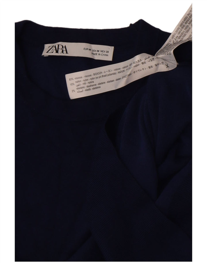 Zara Γυναικείο Γιλέκο Tank Top UK 12 Medium Navy Blue Viscose