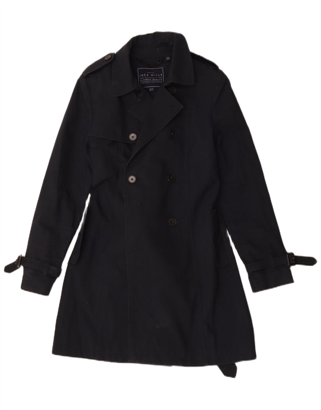 Jack Wills Γυναικεία καμπαρντίνα UK 12 Medium Navy Blue Cotton