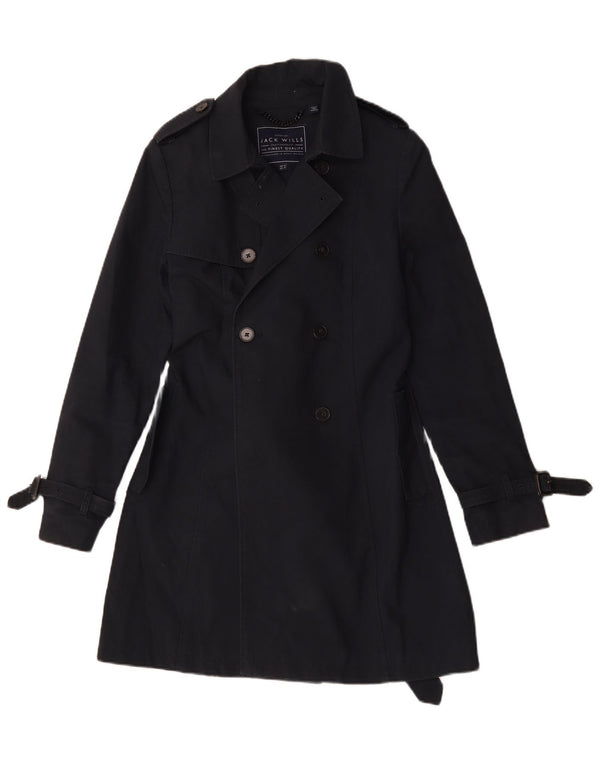 Jack Wills Γυναικεία καμπαρντίνα UK 12 Medium Navy Blue Cotton