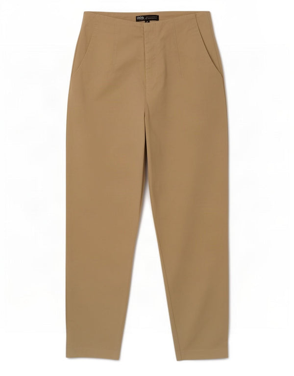 Zara Γυναικείο Ψηλόμεσο Παντελόνι Cropped Medium W28 L24 Beige βαμβακερό