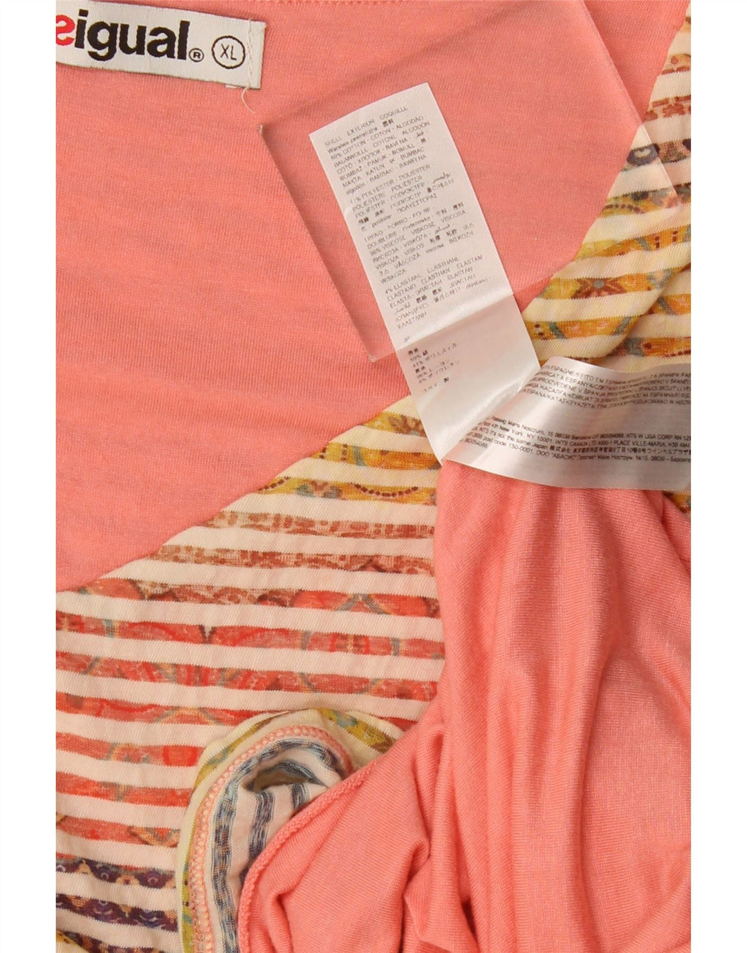 DESIGUAL Γυναικείο φόρεμα με θήκη UK 18 XL Πολύχρωμο ριγέ βαμβακερό