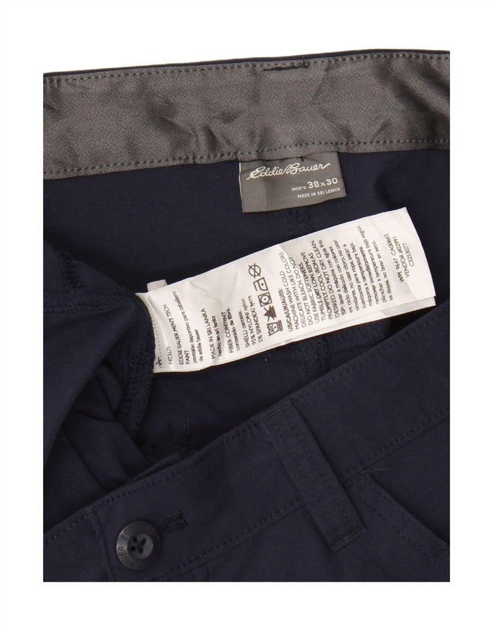 EDDIE BAUER Mens Straight Trousers W38 L30 Navy Blue Nylon Vintage Eddie Bauer and Second-Hand Eddie Bauer from Messina Hembry 