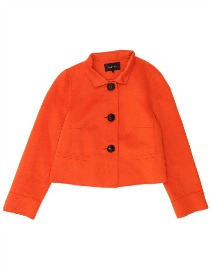 Jaeger Γυναικείο μπουφάν Bolero με 3 κουμπιά UK 12 Medium Orange Angora