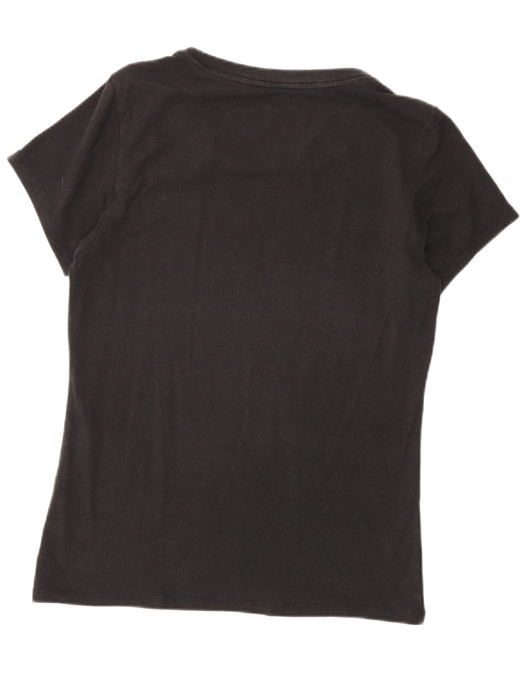 Γυναικείο T-Shirt Calvin Klein Top UK 12 μεσαίο μαύρο βαμβακερό