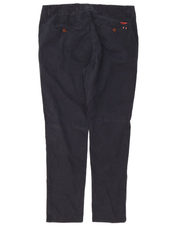 Ανδρικό παντελόνι Chino SUPERDRY Slim W34 L30 Μαύρο βαμβακερό