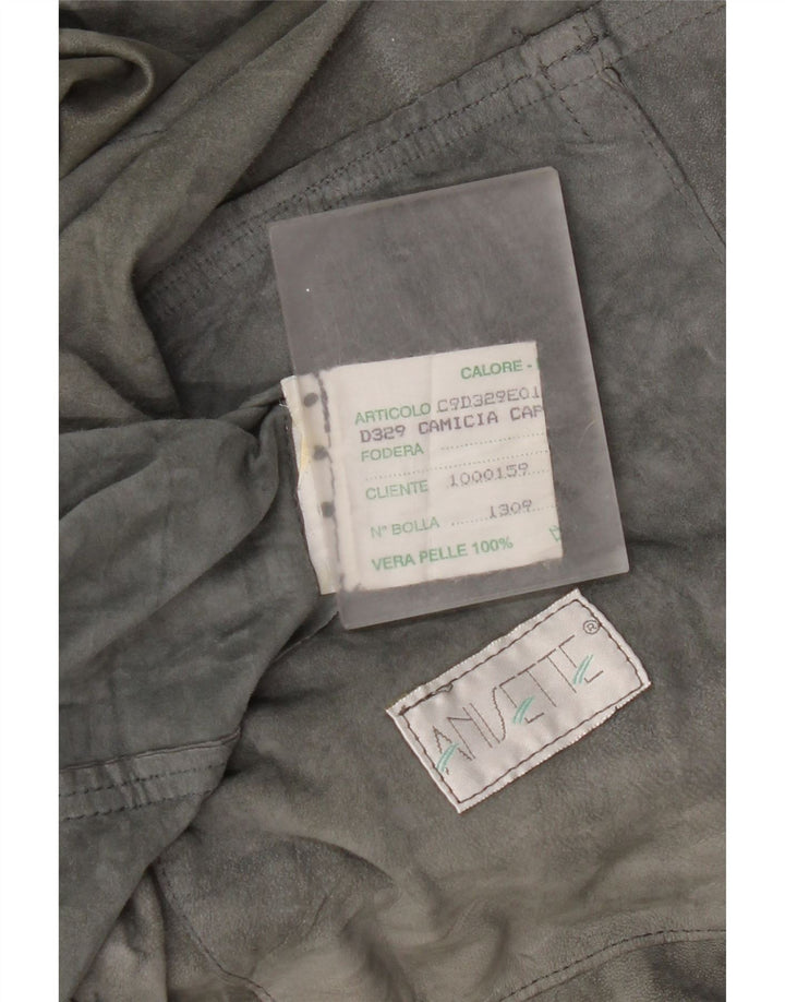 Vintage Γυναικείο Suede Jacket UK 20 2XL Γκρι Δερμάτινο
