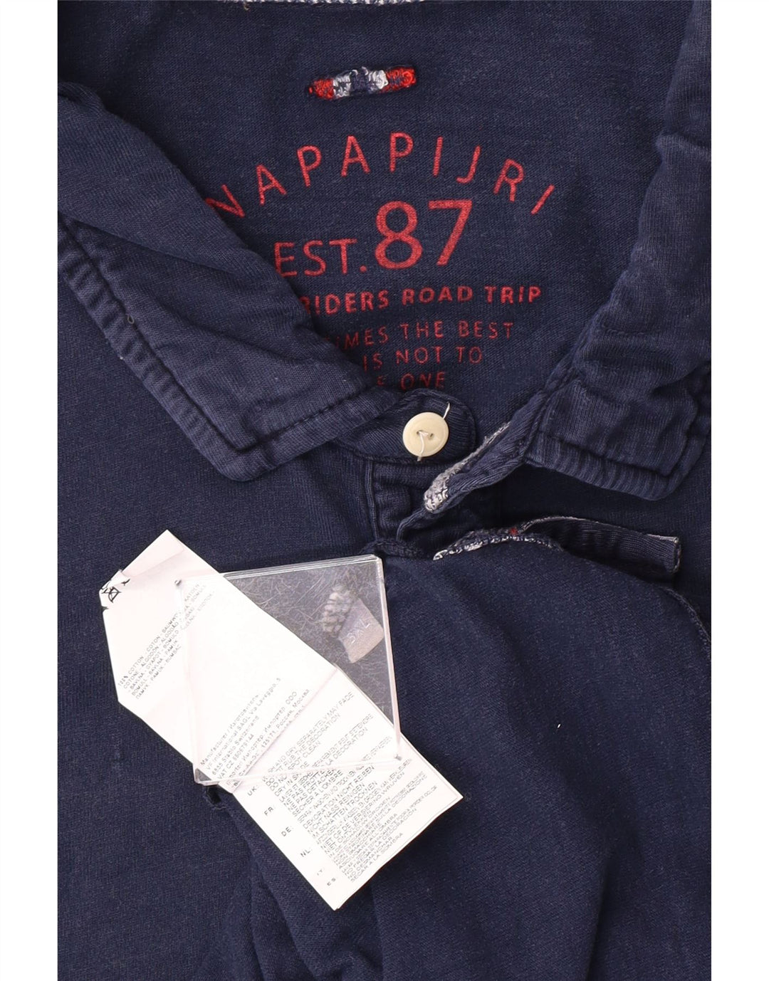 NAPAPIJRI Ανδρικό γραφικό πόλο μπλουζάκι 3XL Navy Blue Βαμβακερό