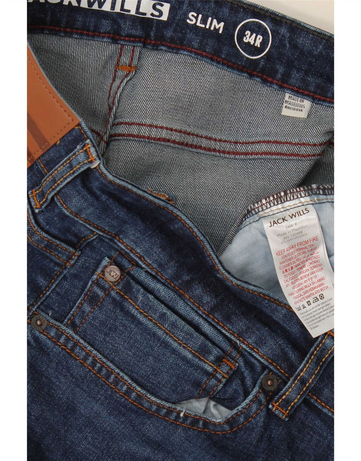 Jack Wills Ανδρικό Slim Jeans W34 L31 Navy Blue Cotton