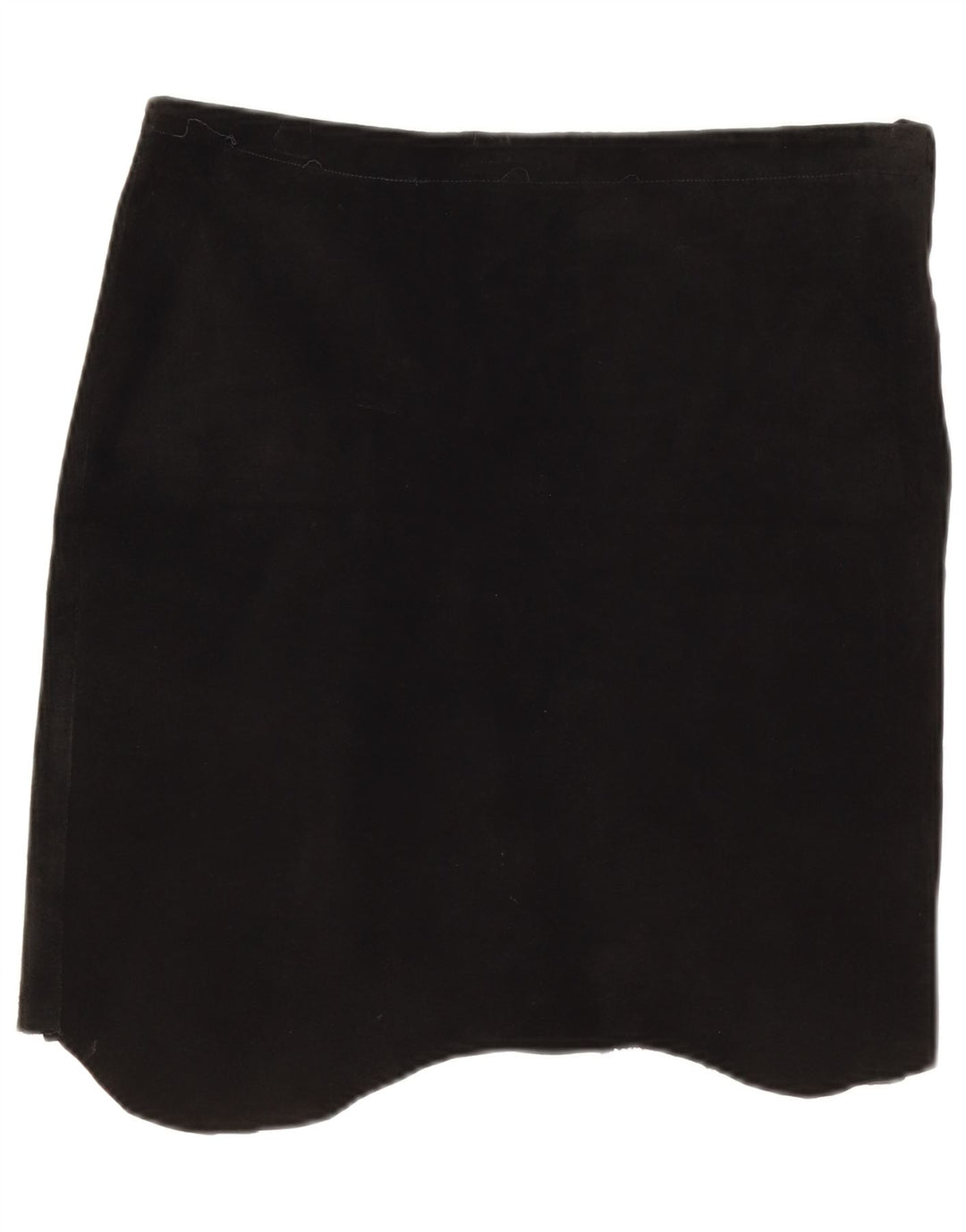 Vintage Γυναικεία Suede Ασύμμετρη Φούστα W32 Μεγάλη Μαύρη